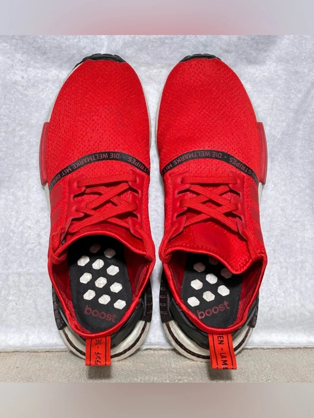 Adidas NMD R! Mens Scarlett/Core Black Running Athletic Sneakers Shoes SZ 10.5